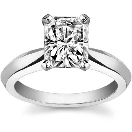 Knife-edge Cathedral Moissanite Solitaire; 14k / Platinum