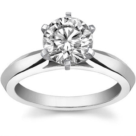 Knife-edge Cathedral Moissanite Solitaire; 14k / Platinum
