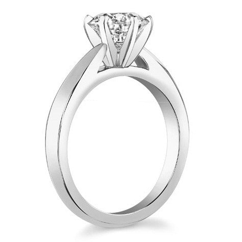 Knife-edge Cathedral Moissanite Solitaire; 14k / Platinum