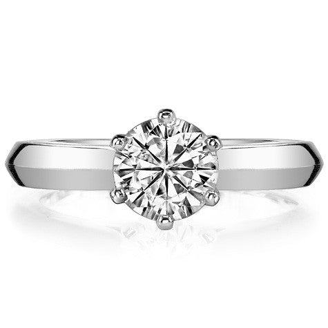 Knife-edge Cathedral Moissanite Solitaire; 14k / Platinum
