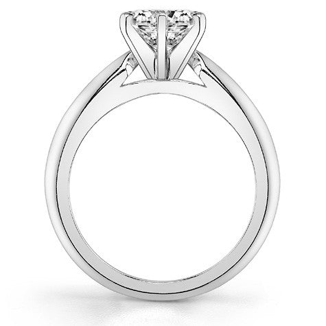 Knife-edge Cathedral Moissanite Solitaire; 14k / Platinum