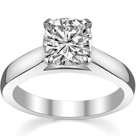 3.5mm Princess Cathedral Moissanite Solitaire Setting; 14k / Platinum