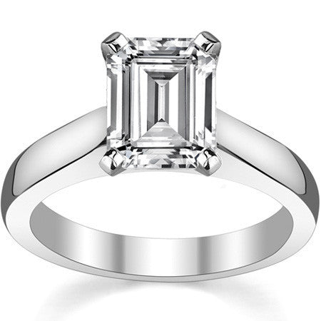 3.5mm Princess Cathedral Moissanite Solitaire Setting; 14k / Platinum