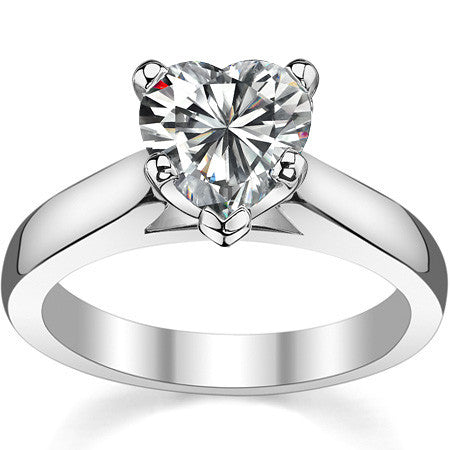 3.5mm Princess Cathedral Moissanite Solitaire Setting; 14k / Platinum