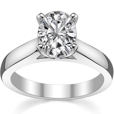 3.5mm Princess Cathedral Moissanite Solitaire Setting; 14k / Platinum