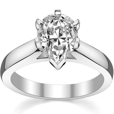 3.5mm Princess Cathedral Moissanite Solitaire Setting; 14k / Platinum