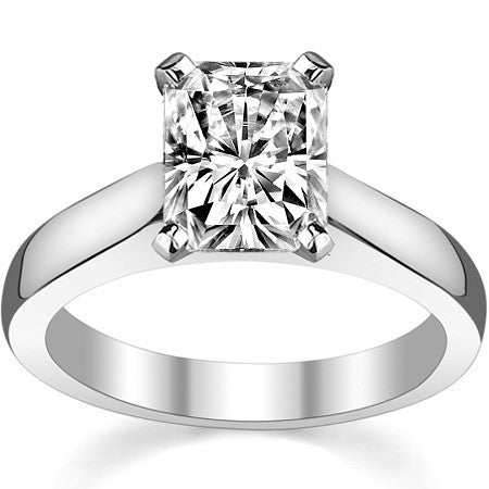 3.5mm Princess Cathedral Moissanite Solitaire Setting; 14k / Platinum
