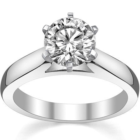 3.5mm Princess Cathedral Moissanite Solitaire Setting; 14k / Platinum