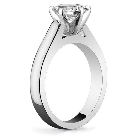 3.5mm Princess Cathedral Moissanite Solitaire Setting; 14k / Platinum