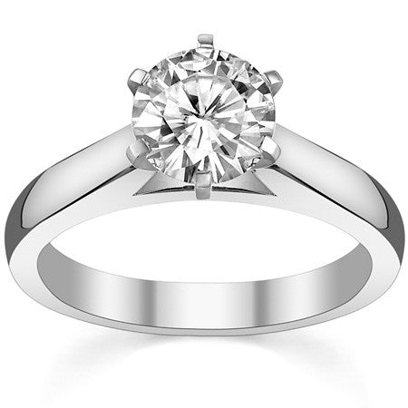 3.5mm Princess Cathedral Moissanite Solitaire Setting; 14k / Platinum
