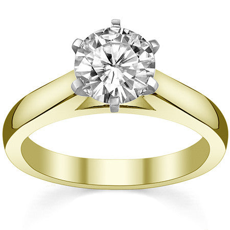 3.5mm Princess Cathedral Moissanite Solitaire Setting; 14k / Platinum