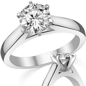 3.5mm Princess Cathedral Moissanite Solitaire Setting; 14k / Platinum