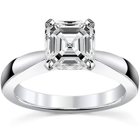 Tapered Moissanite Solitaire Ring