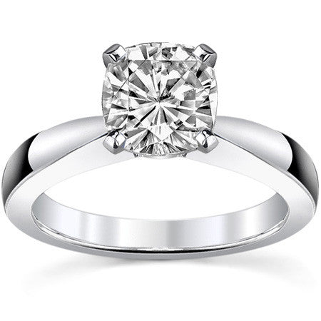Tapered Moissanite Solitaire Ring