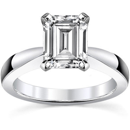 Tapered Moissanite Solitaire Ring