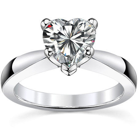 Tapered Moissanite Solitaire Ring