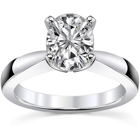 Tapered Moissanite Solitaire Ring