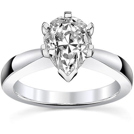 Tapered Moissanite Solitaire Ring