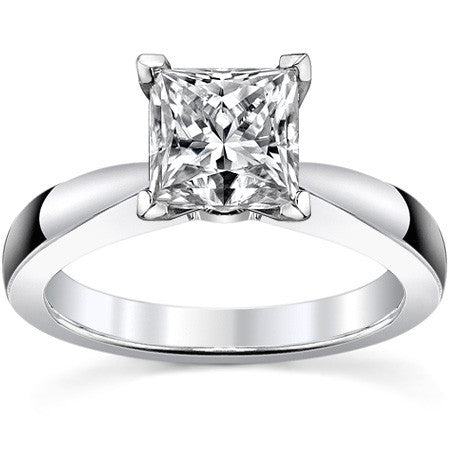 Tapered Moissanite Solitaire Ring