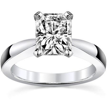 Tapered Moissanite Solitaire Ring