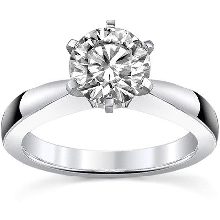 Tapered Moissanite Solitaire Ring