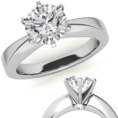 Tapered Moissanite Solitaire Ring