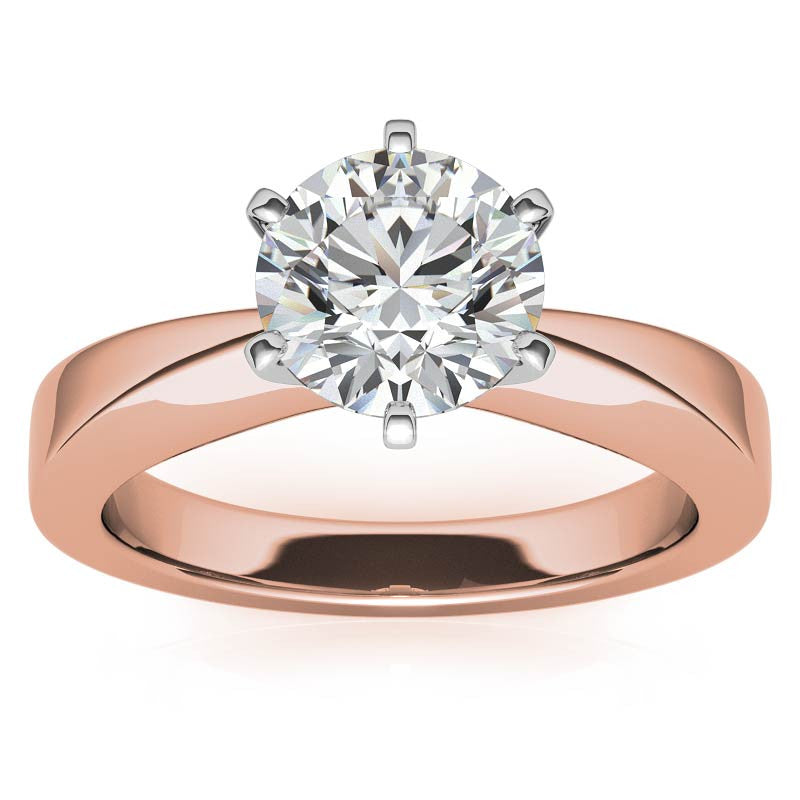 Tapered Moissanite Solitaire Ring
