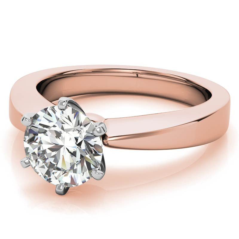 Tapered Moissanite Solitaire Ring