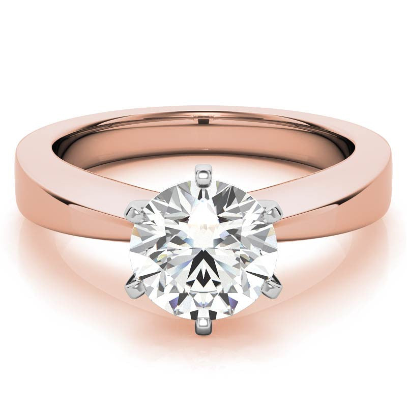 Tapered Moissanite Solitaire Ring