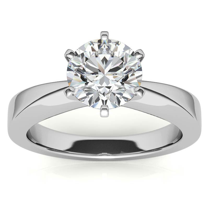 Tapered Moissanite Solitaire Ring