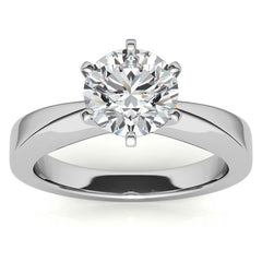 Tapered Moissanite Solitaire Ring
