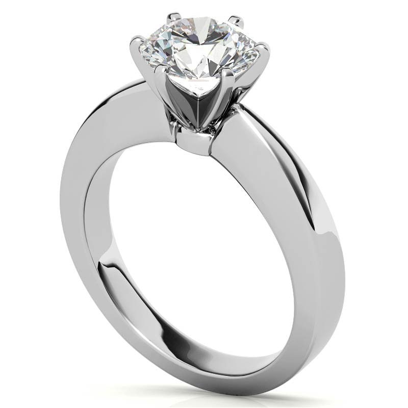 Tapered Moissanite Solitaire Ring