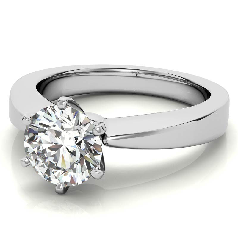 Tapered Moissanite Solitaire Ring