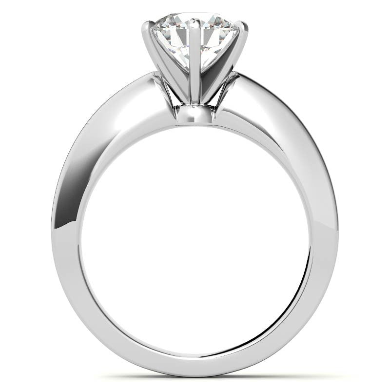 Tapered Moissanite Solitaire Ring