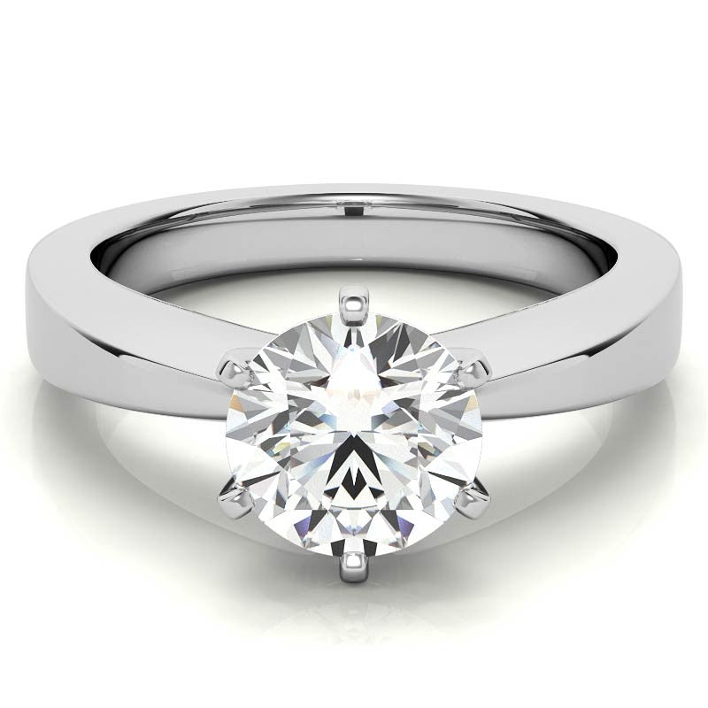 Tapered Moissanite Solitaire Ring
