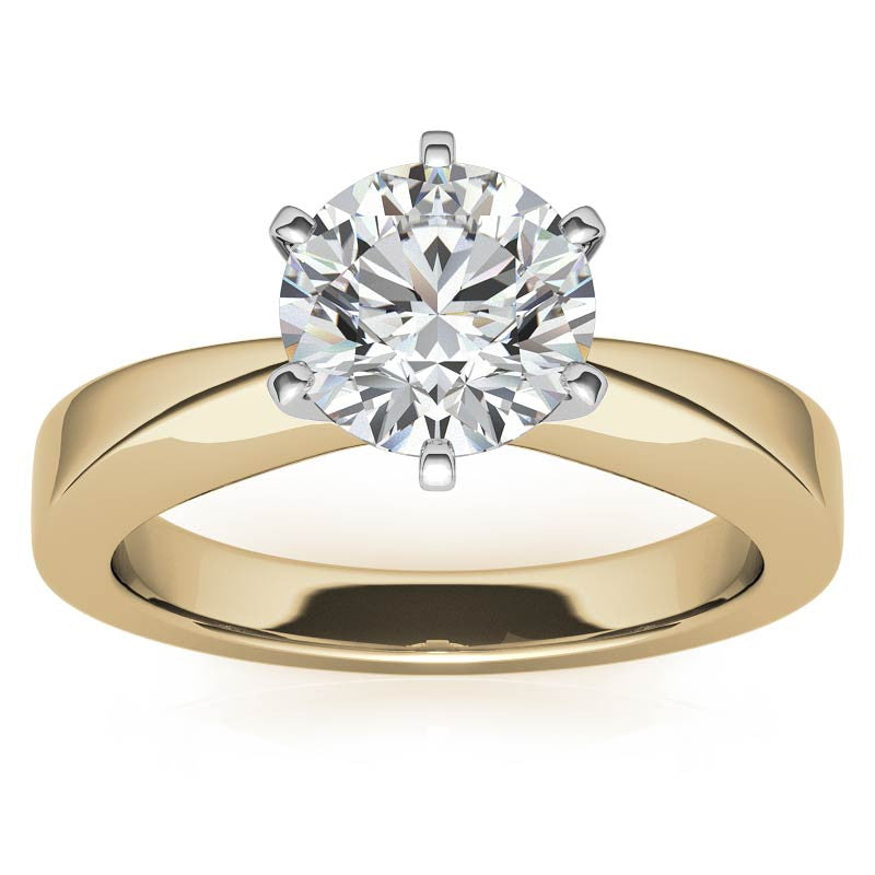 Tapered Moissanite Solitaire Ring