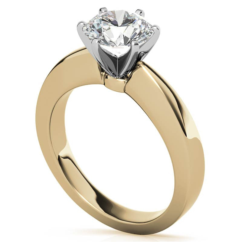 Tapered Moissanite Solitaire Ring
