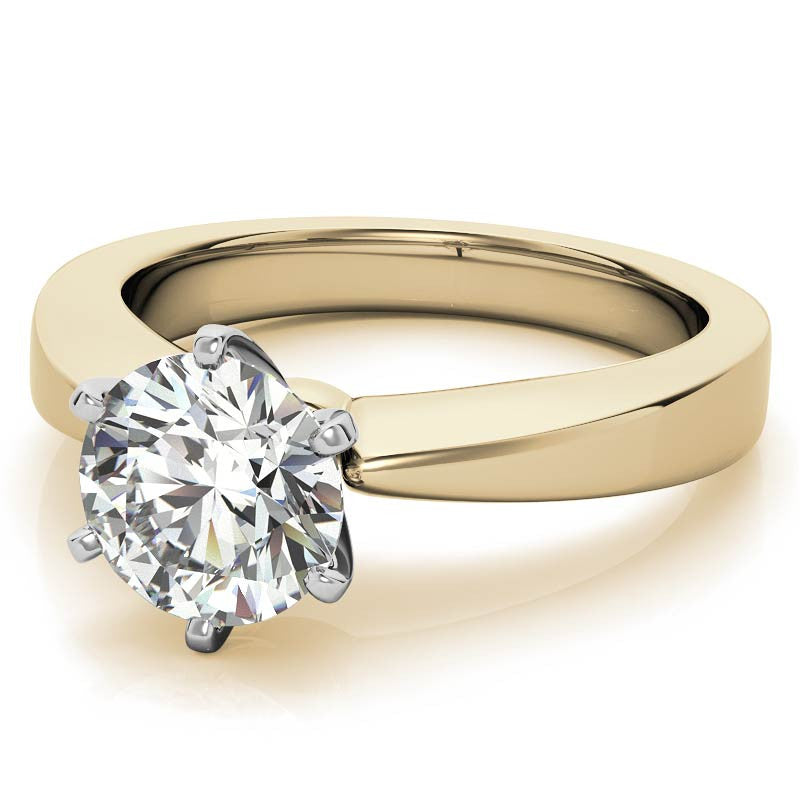 Tapered Moissanite Solitaire Ring