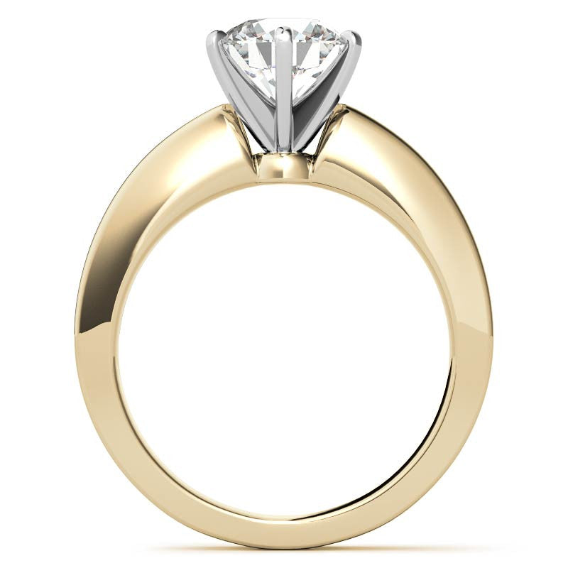 Tapered Moissanite Solitaire Ring