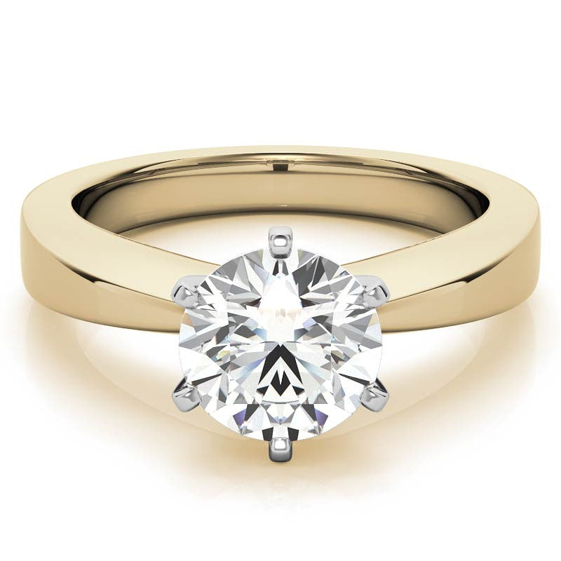 Tapered Moissanite Solitaire Ring