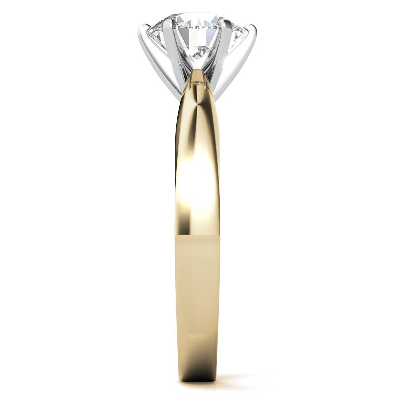 Tapered Moissanite Solitaire Ring