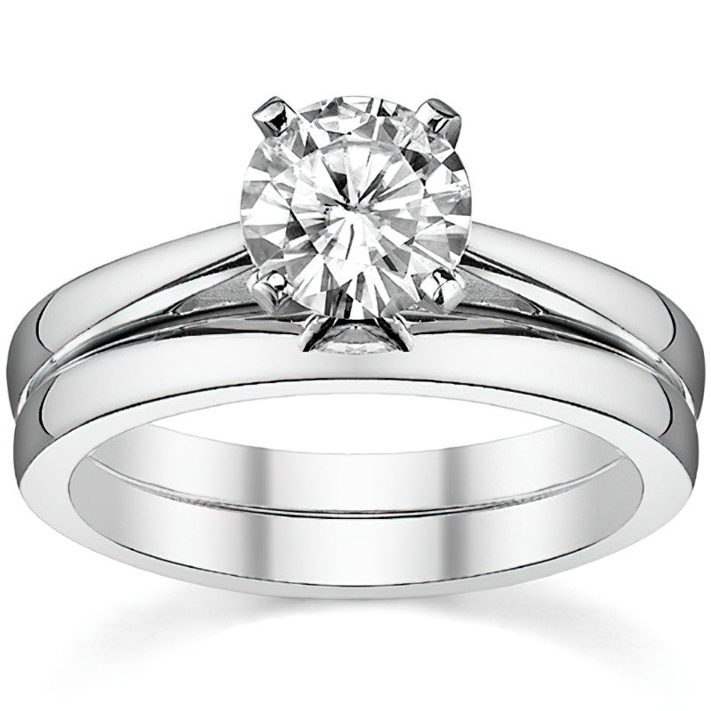 Cathedral Moissanite Solitaire Setting 14k