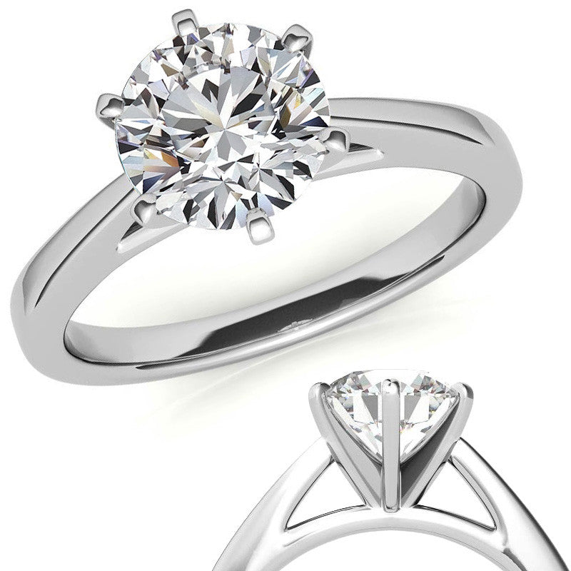 Cathedral Moissanite Solitaire Setting 14k