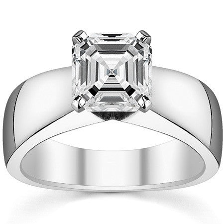 6mm Tapered Moissanite Solitaire Setting
