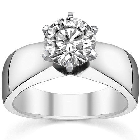 6mm Tapered Moissanite Solitaire Setting