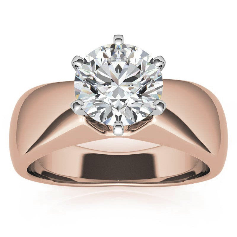 6mm Tapered Moissanite Solitaire Setting