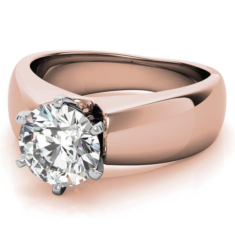 6mm Tapered Moissanite Solitaire Setting