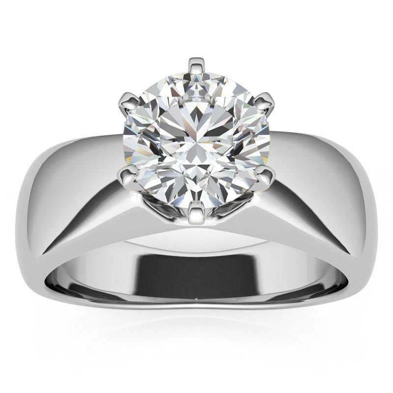 6mm Tapered Moissanite Solitaire Setting