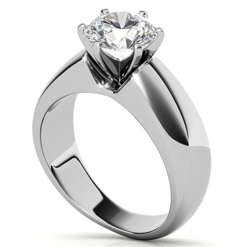 6mm Tapered Moissanite Solitaire Setting