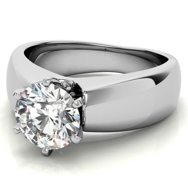 6mm Tapered Moissanite Solitaire Setting